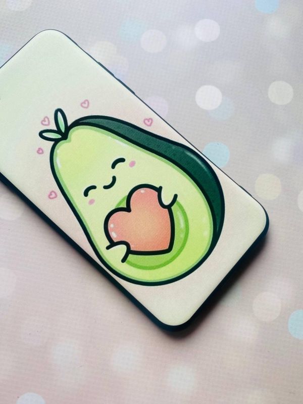 Матовий чохол з чорними боками на Xiaomi Redmi 9C/10A :: Кавай авокадо з сердечком (принт 310)