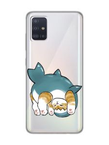 Прозорий чохол на Samsung Galaxy A71/A715 :: Котик акула (принт 378)