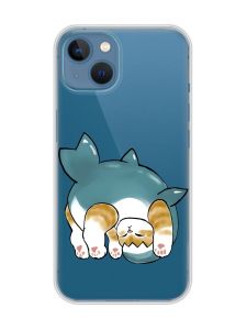 Прозорий чохол на Apple iPhone 13 :: Котик акула (принт 378)