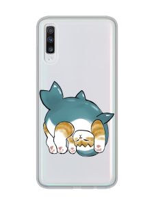 Прозорий чохол на Samsung Galaxy A70 (2019)/A705  :: Котик акула (принт 378)
