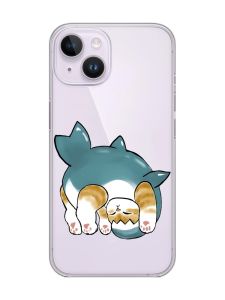 Прозорий чохол із захистом камери на iPhone 14 :: Котик акула (принт 378)