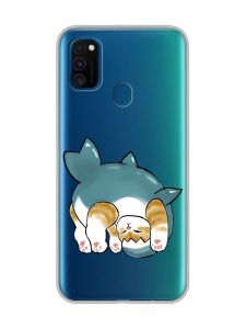 Прозорий чохол на Samsung Galaxy M30s/M21 :: Котик акула (принт 378)