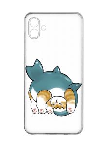 Прозорий чохол на Samsung Galaxy A04e/A042 :: Котик акула (принт 378)