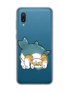 Прозорий чохол на Samsung Galaxy A02/A022 (2021) :: Котик акула (принт 378)