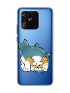 Прозорий чохол на Xiaomi Redmi 10C :: Котик акула (принт 378)