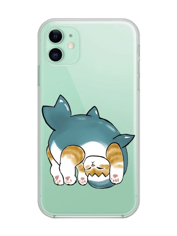Прозорий чохол на Apple iPhone 11 (6,1) :: Котик акула (принт 378)