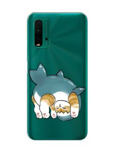 Прозорий чохол на Xiaomi Redmi 9T  :: Котик акула (принт 378)