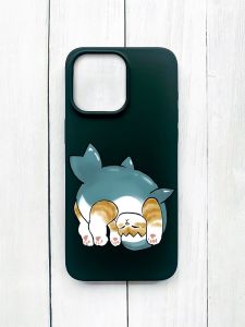 Матовий чохол на iPhone 15 Pro Max Чорний :: Котик акула (принт 378)