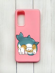 Матовий чохол на Samsung Galaxy M54 Рожевий :: Котик акула (принт 378)