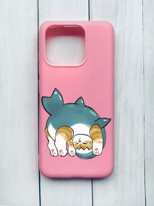 Матовий чохол на Xiaomi Redmi 12C Рожевий :: Котик акула (принт 378)