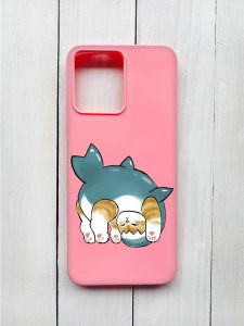 Матовий чохол на Xiaomi Redmi 12 Рожевий :: Котик акула (принт 378)