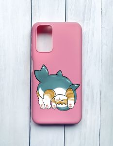 Матовий чохол на Xiaomi Redmi 9T Рожевий :: Котик акула (принт 378)