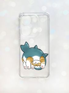 Чохол з потовщеними кутами на Xiaomi Redmi Note 13 Pro 4G :: Котик акула (принт 378)