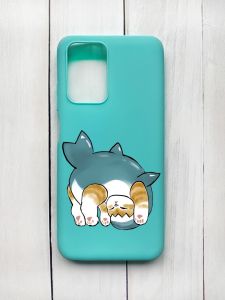 Матовий чохол на Xiaomi Redmi 10 Бірюзовий :: Котик акула (принт 378)