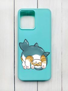 Матовий чохол на Xiaomi Redmi 12 Бірюзовий :: Котик акула (принт 378)