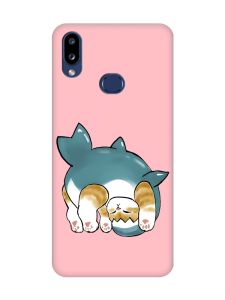 Матовий рожевий чохол на Samsung Galaxy A10s (A107) :: Котик акула (принт 378)