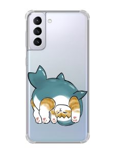 Чохол з потовщеними кутами на Samsung Galaxy S21 Plus :: Котик акула (принт 378)
