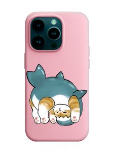 Матовий рожевий чохол на Apple iPhone 14 Pro :: Котик акула (принт 378)