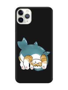 Матовий чорний чохол на iPhone 11 Pro (5.8) :: Котик акула (принт 378)