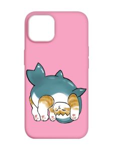 Матовий рожевий чохол на  Apple iPhone 14 :: Котик акула (принт 378)