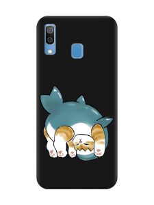 Матовий чорний чохол на Samsung Galaxy A30 (2019) / A20 (2019) :: Котик акула (принт 378)