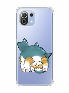 Чохол з потовщеними кутами на Xiaomi Mi 11 Lite :: Котик акула (принт 378)