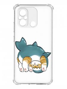 Чохол з потовщеними кутами на Xiaomi Redmi 12C :: Котик акула (принт 378)