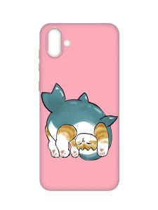 Матовий рожевий чохол на Samsung Galaxy A04 :: Котик акула (принт 378)