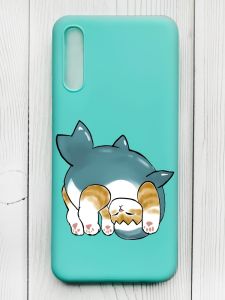 Матовий бірюзовий чохол на Samsung Galaxy A50 (2019) A505/A30s :: Котик акула (принт 378)
