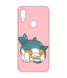 Матовий рожевий чохол на Xiaomi Redmi Note 7 / Note 7 Pro :: Котик акула (принт 378)
