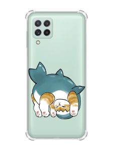 Чохол з потовщеними кутами на Samsung Galaxy M32/A22/M22 4G :: Котик акула (принт 378)