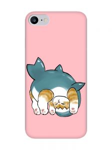 Матовий рожевий чохол на iPhone 7 / 8 :: Котик акула (принт 378)