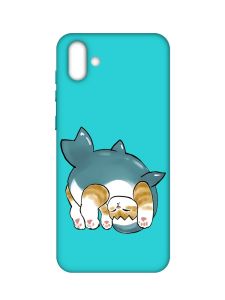 Матовий бірюзовий чохол на Samsung Galaxy A04 :: Котик акула (принт 378)