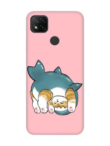 Матовий рожевий чохол на Xiaomi Redmi 9C/10A :: Котик акула (принт 378)