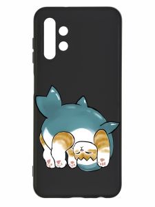 Матовий чорний чохол на Samsung Galaxy A13 4G :: Котик акула (принт 378)