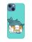 Матовий бірюзовий чохол на Apple iPhone 13 :: Котик акула (принт 378)