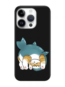 Матовий чорний чохол на Apple iPhone 14 Pro :: Котик акула (принт 378)