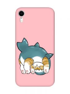 Матовий рожевий чохол на Apple iPhone XR :: Котик акула (принт 378)