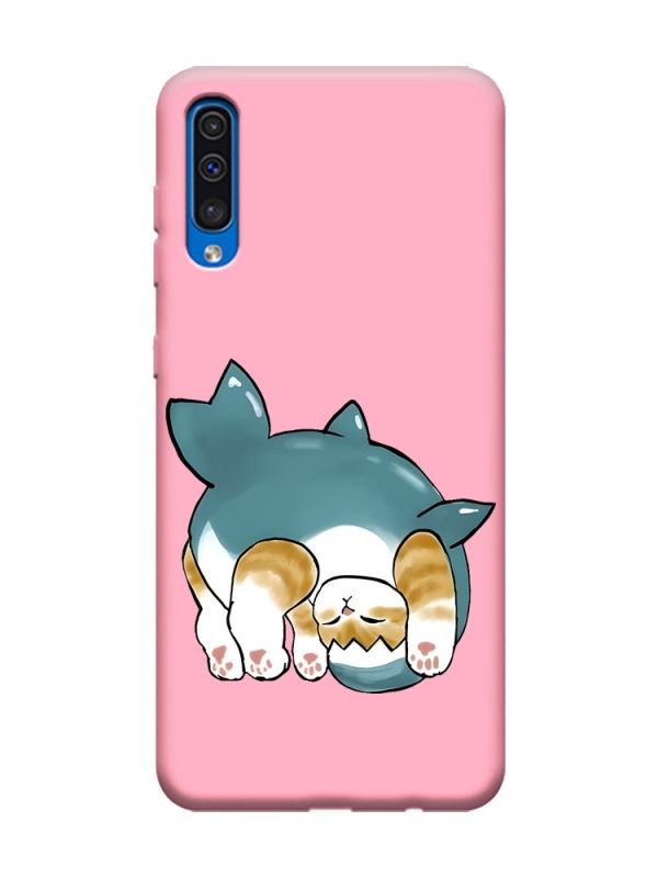Матовий рожевий чохол на Samsung Galaxy A50 (2019) A505/A30s :: Котик акула (принт 378)