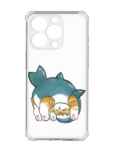 Чохол із потовщеними кутами на iPhone 15 Pro :: Котик акула (принт 378)