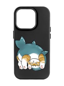 Матовий чорний чохол на Apple iPhone 14 Pro Max :: Котик акула (принт 378)