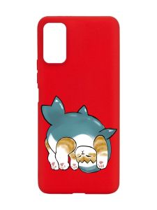 Матовий червоний чохол на Xiaomi Redmi Note 11 4G :: Котик акула (принт 378)