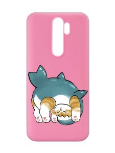 Матовий рожевий чохол на Xiaomi Redmi Note 8 Pro :: Котик акула (принт 378)