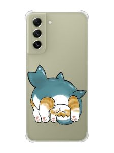 Чохол із потовщеними кутами на Samsung S21 FE :: Котик акула (принт 378)