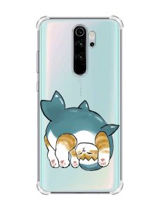 Чохол з потовщеними кутами на Xiaomi Redmi Note 8 Pro :: Котик акула (принт 378)