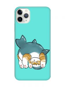 Матовий бірюзовий чохол на iPhone 11 Pro Max (6.5) :: Котик акула (принт 378)