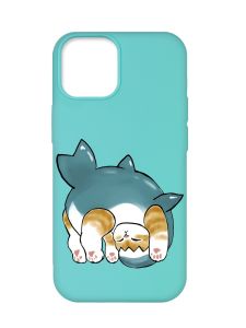 Матовий бірюзовий чохол на Apple iPhone 12 Pro Max :: Котик акула (принт 378)