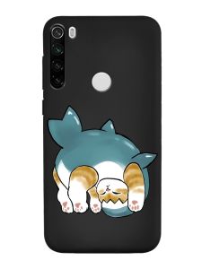 Матовий чорний чохол на Xiaomi Redmi Note 8T :: Котик акула (принт 378)