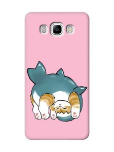 Матовий рожевий чохол на Samsung Galaxy J7(2016) J710 :: Котик акула (принт 378)