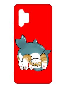 Матовий червоний чохол на Samsung Galaxy A32 :: Котик акула (принт 378)